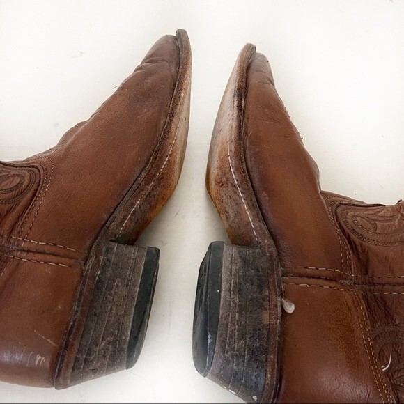 DAN POST Womens Cowboy Boots Tobacco Brown Pointed Toe Size 7.5 M - Picture 8 of 11